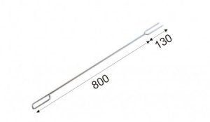 Vidlička na opekanie, nerezová, 80 cm