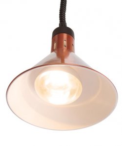 Lampa na ohrev jedál – Hendi, závesná, kužeľová, medená, 230V/250W, ø275x(V)250mm