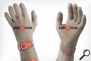 Kovová pletená rukavica EUROFLEX, manžeta 8 cm