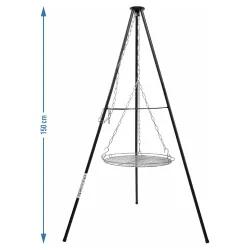 Trojnožka na táborák s roštom, 150 cm