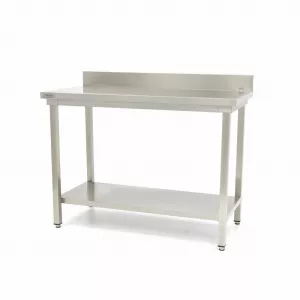 Pracovný stôl Maxima Deluxe s lištou, šírka 70 cm, nerezový, rôzne dĺžky.