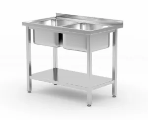 Hendi stôl s dvoma drezmi Budget Line, 1000x600x850 mm