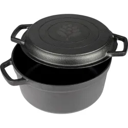 Liatinový hrniec s panvicou, 5 l + 1 l