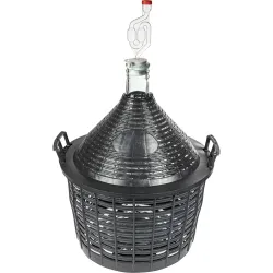 20 l demižón na víno v plastovom košíku