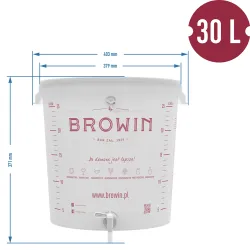30 l fermentačná nádoba s vekom Browin, kohútikom a UA hadičkou