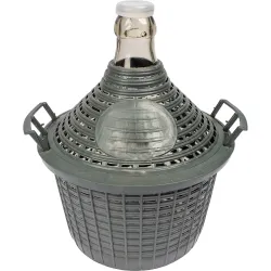 5 l demižón na víno v plastovom košíku