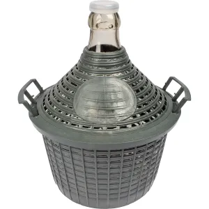 5 l demižón na víno v plastovom košíku