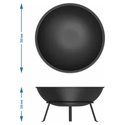 Záhradné okrúhle ohnisko s roštom, Ø55 cm