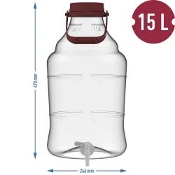 15 l demižón s rúčkou a kohútikom