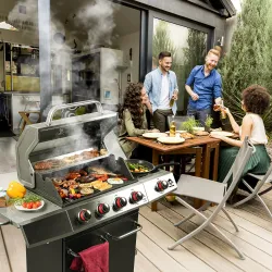 Plynový gril dragon BBQ101, 11,7 kW, čierny a strieborný