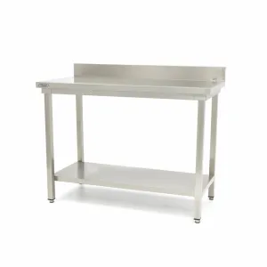 Pracovný stôl Maxima Deluxe s lištou, šírka 60 cm, nerezový, rôzne dĺžky.