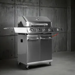 Plynový gril dragon BBQ201, 18,8 kW, strieborný