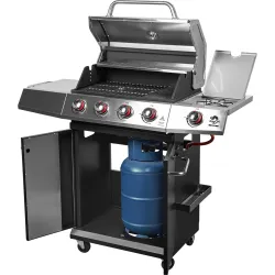Plynový gril dragon BBQ101, 11,7 kW, čierny a strieborný