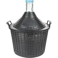 10 l demižón na víno v plastovom košíku