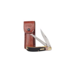 Poľovnícky skladací nôž Schrade - Old Timer Buzzsaw Trapper Lockblade s púzdrom, 97OT