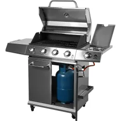 Plynový gril dragon BBQ201, 18,8 kW, strieborný