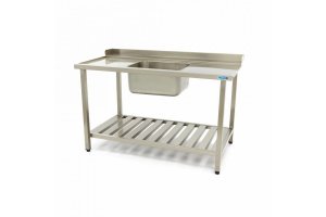 Nerezový stôl s drezom Maxima / 1400x750 mm / Vľavo
