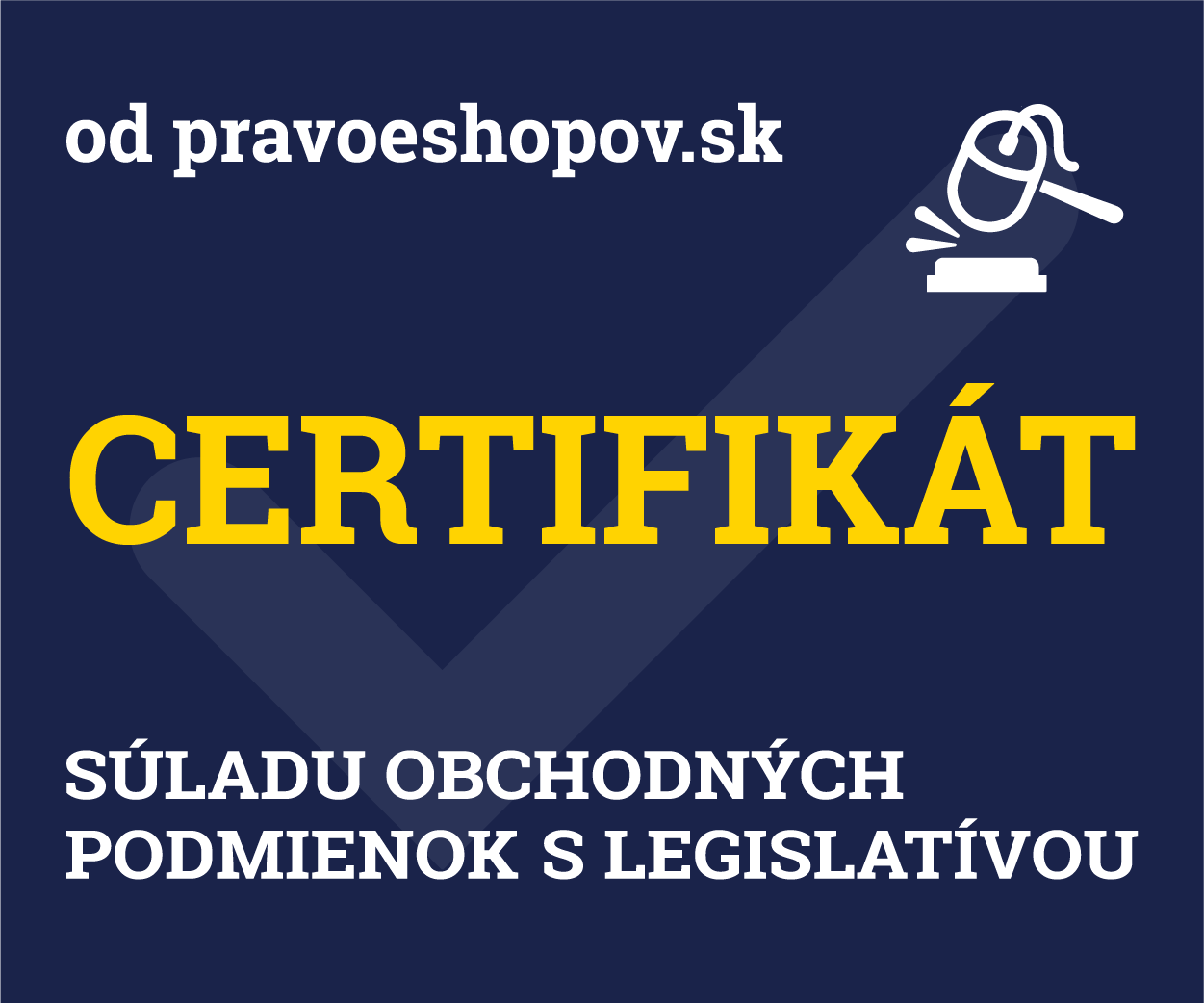 Certifikát súladu obchodných podmienok s legislatívou